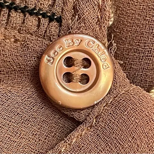 See By Chloe See By Chloé Smocked High-Neck Blouse Dusty Pink Boho Chic Size EU 36 (US 4)