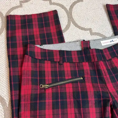 Tommy Hilfiger   Tommy Girl Red Plaid Black  Pants  Zippers