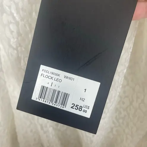 The Kooples White Sheer Velvet Button Top Blouse Flock Leo size S NWT $258