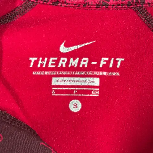 Nike  1/4 Zip Top Therma-FIT Womens Small Red Just Do It Gym Athleisure Workout
