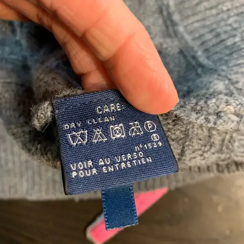 Ralph Lauren Sport Wool Blend Rabbit Gray Cable Knit Crew Neck Sweater Preppy Gray Size M