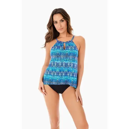 MiracleSuit New. blue peephole tankini top. 16DD. Retails $142