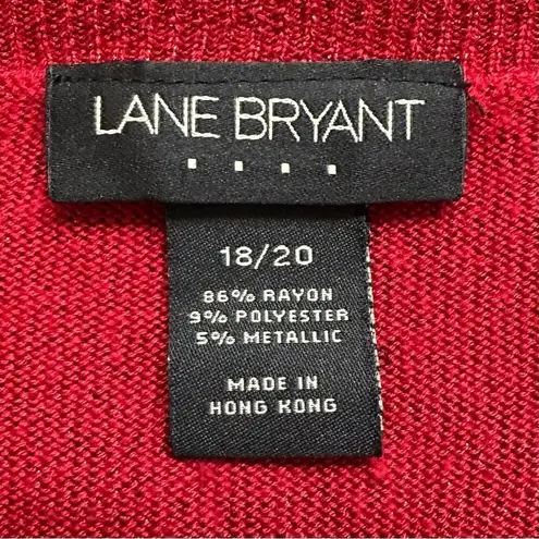 Lane Bryant  Red Metallic V-neck Sweater