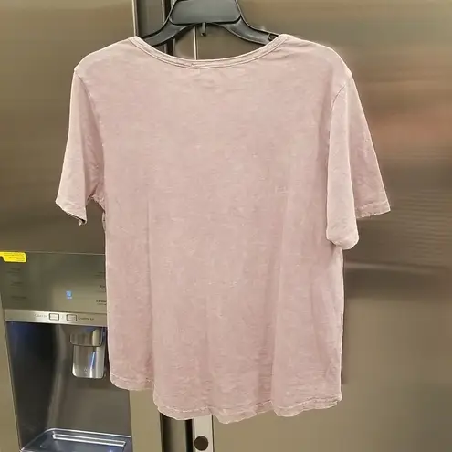 Avocado 💕💕 Crew Neck Short Sleeve Pocket T-shirt ~ Pink Acid Wash One Size