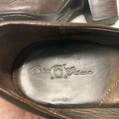 BORN Crown Women’s Block Heels Hand Crafted Brown Leather Studded Strap Size 8 Brown