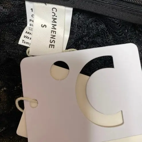 NEW Commense Black Floral Lace Sheer Sleeveless Cami Camisole Crop Tank Top Sz S