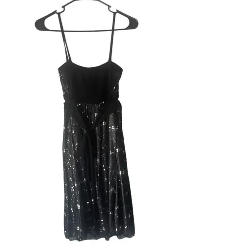 Rockin Town Y2k 2000s Size Small Sequin Whymsical Feather Mini Going Out Dress Green