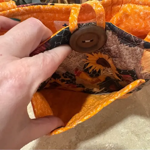 Handmade Rooster And Chicken Print Shoulder Bag