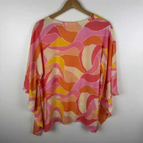 Kim Gravel Belle Abstract Woven Poncho Top Medium V