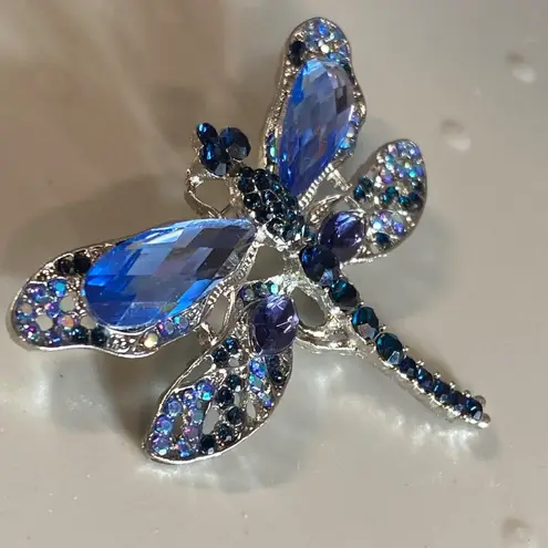 Dragonfly Pin Brooch Fashion Jewelry Blue Silver Colors