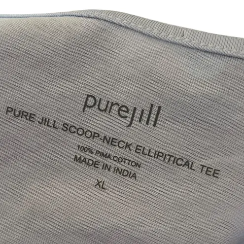Pure Jill XL Scoop Neck Elliptical Tee Top Pima Cotton Comfy Casual Blue Purple
