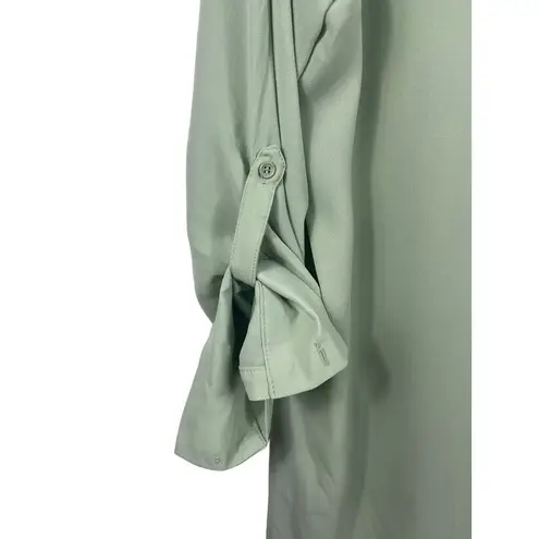 Stitch Fix Faith And Zoe Sage Green High Low Sheer Tunic Top 1x NWT