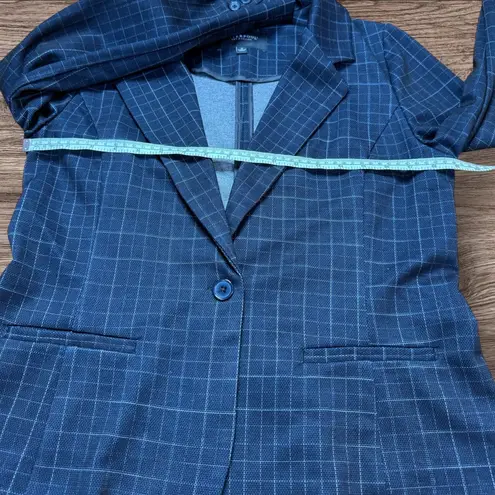 Liverpool LOS ANGELES Navy Windowpane Plaid One Button Blazer Jacket Women’s M