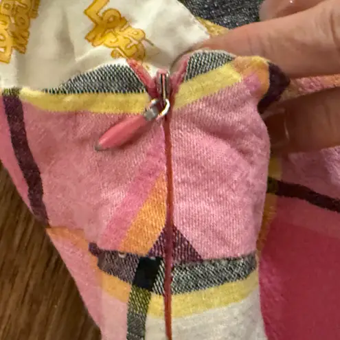 Loudmouth Girl Skort Strawberry Shake Pink Plaid Lined Pink White Yellow Black 4