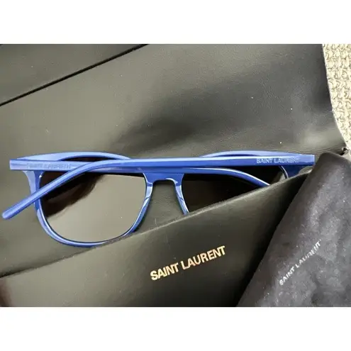Saint Laurent $450 EUC YSL Surf SL38 002 Women's Blue Sunglasses + Case + Cloth