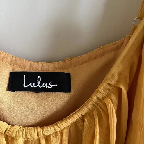 NEW Lulus Got Me Moving Golden Yellow Off