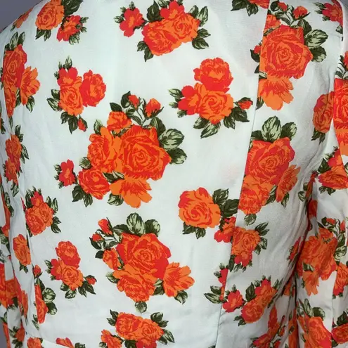 BCNU semi cropped light blue orange floral jacket blazer NWT size Medium