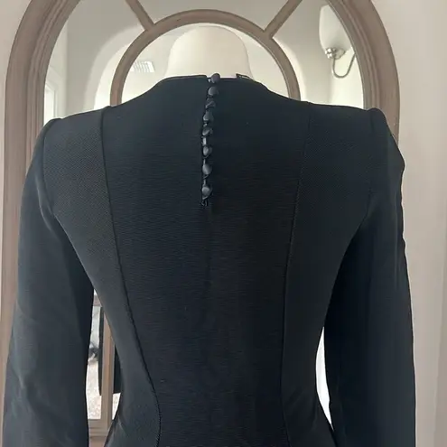 Giorgio Armani Fit & Flare Long Sleeve Ribbed Black Dress, Size 2, EXCELLENT!