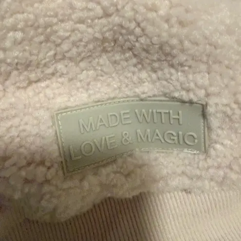 T Factor Sherpa Fleece Hoodie W★ Beige Teddy Pullover Cozy Soft Hoodie Small