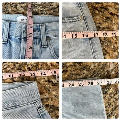 Pistola Presley High Rise Straight Leg Distressed Jeans in Light Wash Size 26