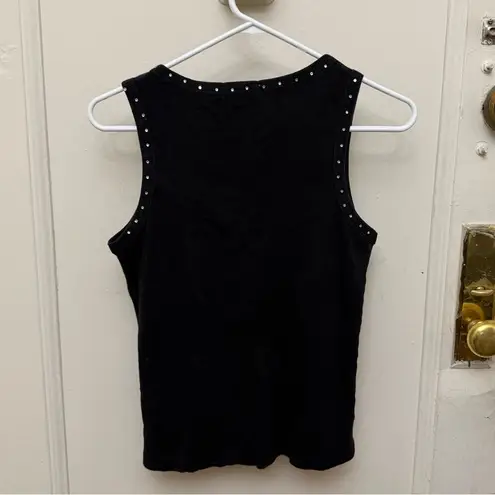 Vintage Y2K Cape Cod Tank Top Black With Rhinestones Size XL