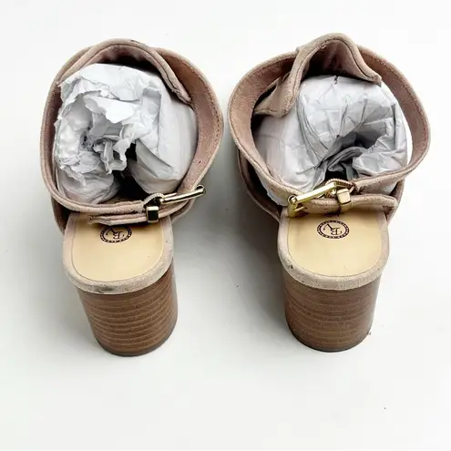 Bella Vita Pink Leather Upper Ankle Straps Open Toe Chunky Heel Sandals, Size 7