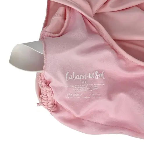 Cabana Del Sol Swimsuit Bikini Pink String Short Sleeves Small New