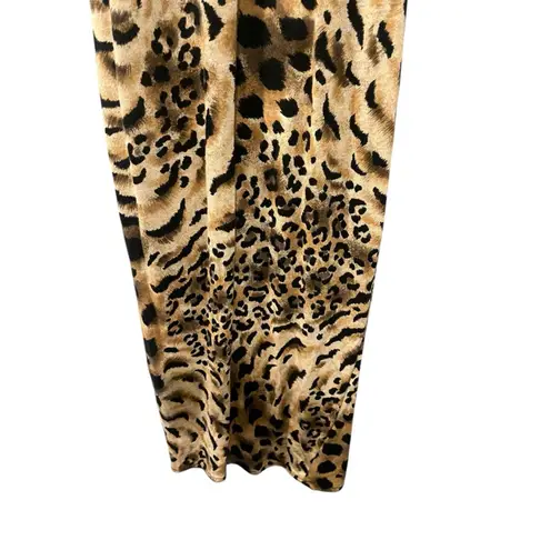 Contempo Casuals Vintage 80's Size Medium Leopard Print Midi Dress Sleeveless