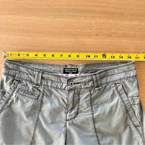 Y2K VTG Polo Jeans Co Ralph Lauren Bermuda Cargo Shorts Green Size 4 100% Cotton