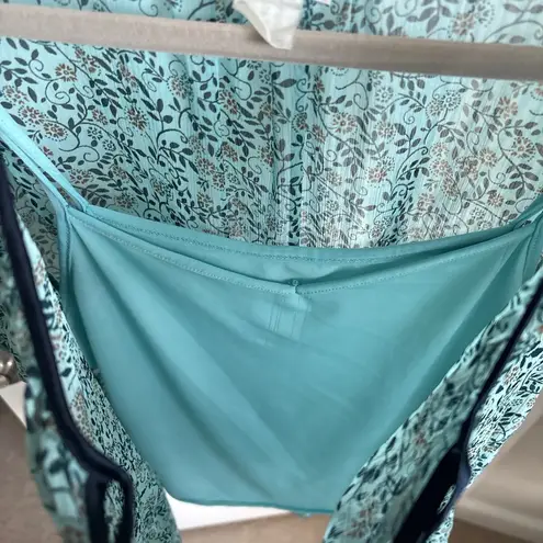 Chase Authentics Green Tie Front Blouse Short Sleeve