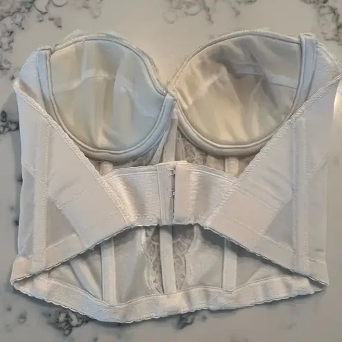 Vintage Lady Marlene Cream Lace Corset Bra Bustier 34 Strapless White