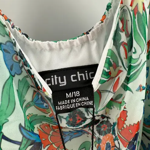 City Chic Romper Size 18 NWT Cold Shoulder Tropical Resort Summer Plus Curvy