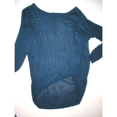 Womens New Womens Open Knit Sweater Dunnes 14 Navy Blue Linen Viscose St Bernard