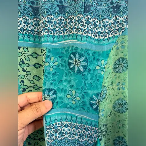 ECI New York Boho Asymmetrical Handkerchief Hem Skirt – 100% Silk – Size 12