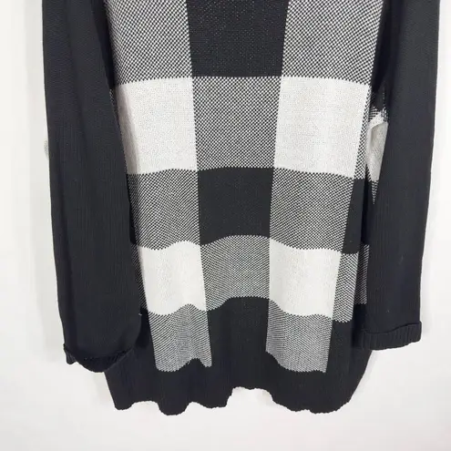 Woman Within Plus Size 2X Sweater 26W 28W Pullover Black White Check Crew 1388 - Image 4