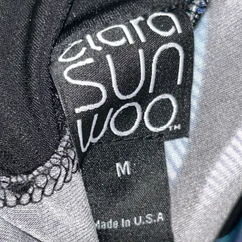 CLARA SUN WOO Pull On Tropical Palm Print Ankle Wide Leg Palazzo Pants Size M