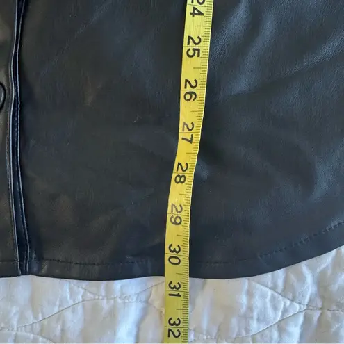 Thread & Supply Vegan Leather Womens Shacket Size L Shirt Jacket Classic Moto Black Size L