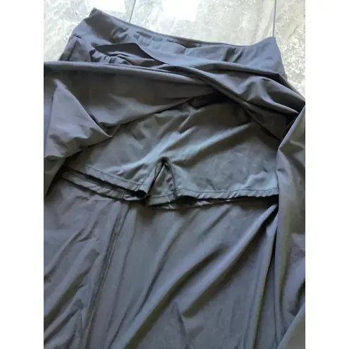 Halara Skort Womens Large Black Wrap Tulip Hem Built In Shorts Athletic A-Line