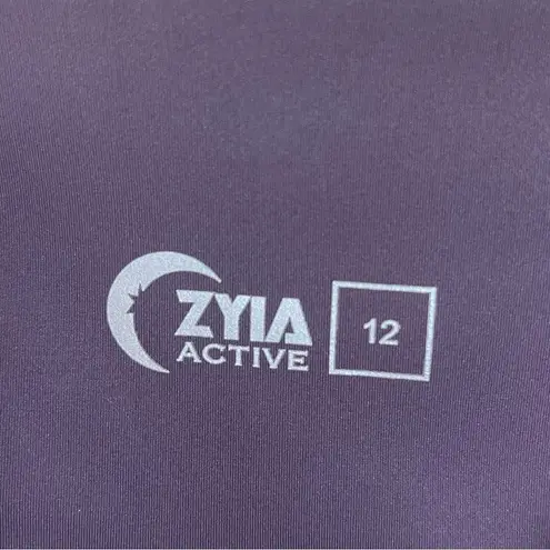 Zyia Size 12 Active Brilliant High Rise Pockets Leggings Crop Capri Purple