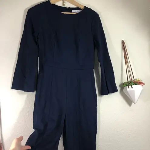 Ali & Jay NWT navy blue split sleeve ponte knit jumpsuit