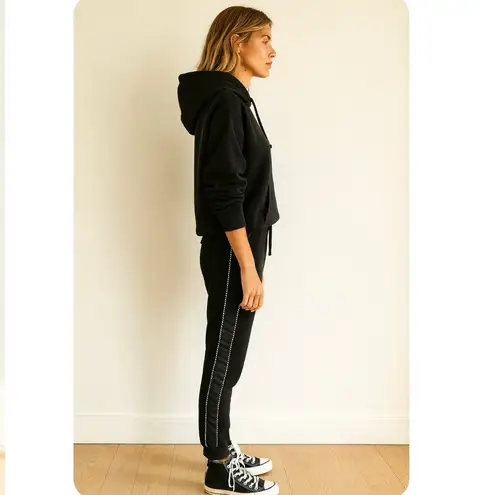 The Kooples Black Koggers With Side Trim Tapered Legs In Black Size Large