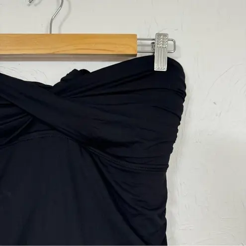 Carmen Marc Valvo  Black Strapless One Piece Swimsuit Women’s 16 Skirt Modest