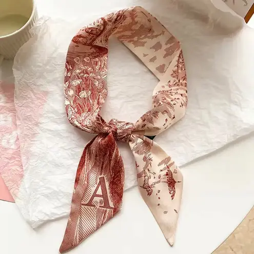 Initial / Letter A Thin Purse Scarf / Hairband / Scarf