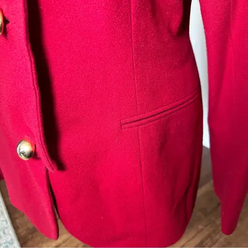 Crombie Cashmere & Wool Tailored Blazer 8 Red