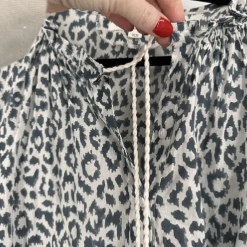 Emerson Fry India Collection Bardot Womens Organic Leopard Top Charcoal Size XS Gray