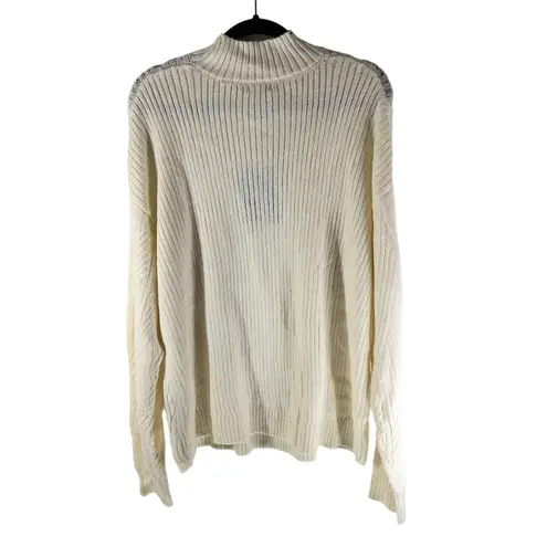 Market & Spruce Stitch Fix Ribbed Knit Cream Ivory Mock Neck Sweater XXL