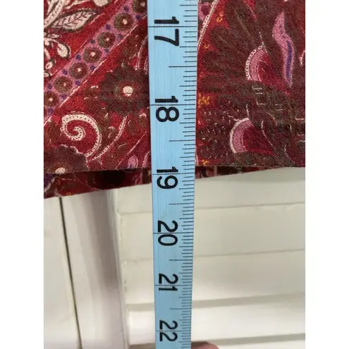 August Silk Paisley Red/Pink/Ivory Short Skirt Size 4 Pockets Zip