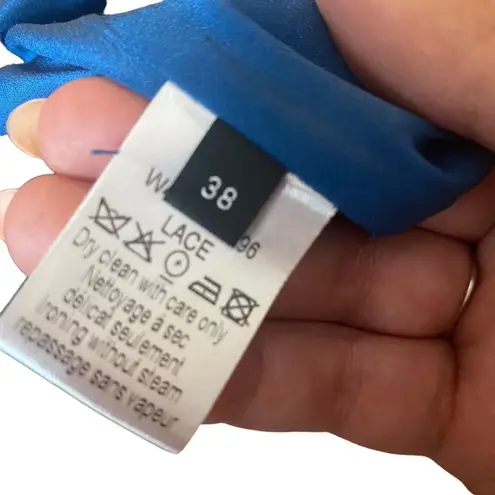 Joseph Women’s 38 Holly Elbow Sleeve All Over Lace Fit And Flare Dress Blue