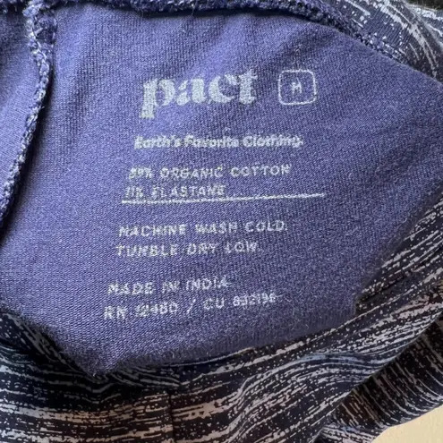 Pact Women's Organic Cotton Leggings Dark And Light Blue Compression Size Medium