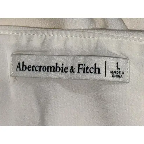 Abercrombie & Fitch  White Polyester Side Slit Micro Mini Skirt Womens Size Large